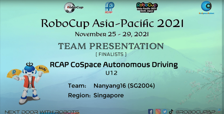 RCAP CoSpace Autonomous Driving U12 Teams Presentation @ RCAP 2021 Aichi Japan
